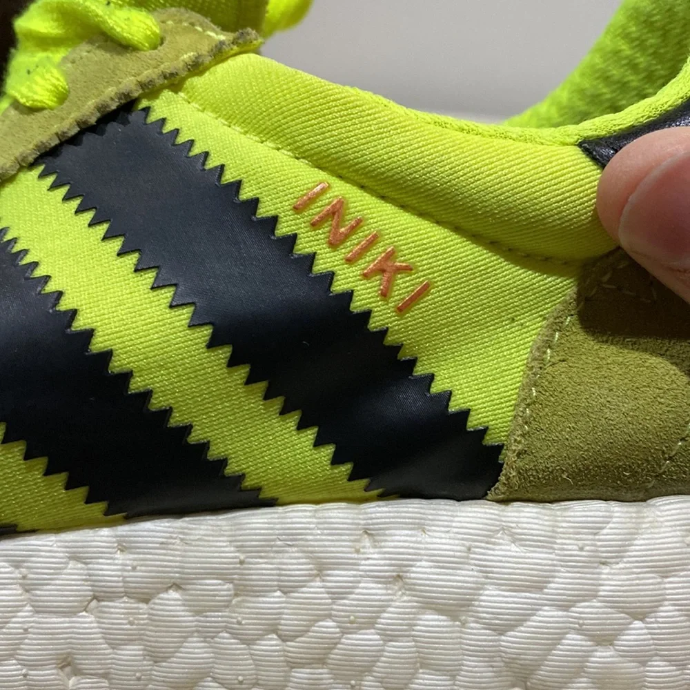 Adidas Iniki UltraBoost Solar Yellow Sneakers Size 9